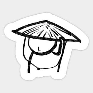 A CAT WITH CHINESE HAT Sticker